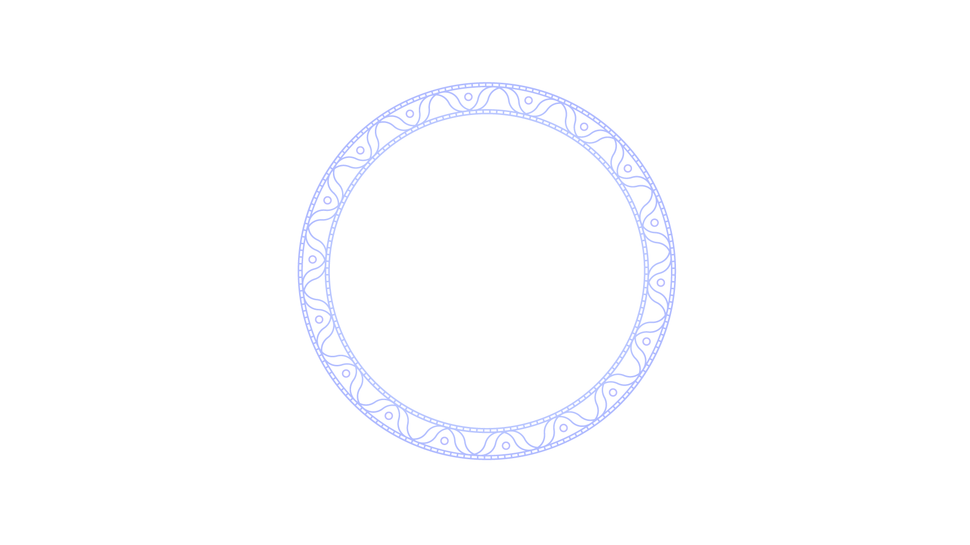 slowly rotating middle ring with Celtic scroll design